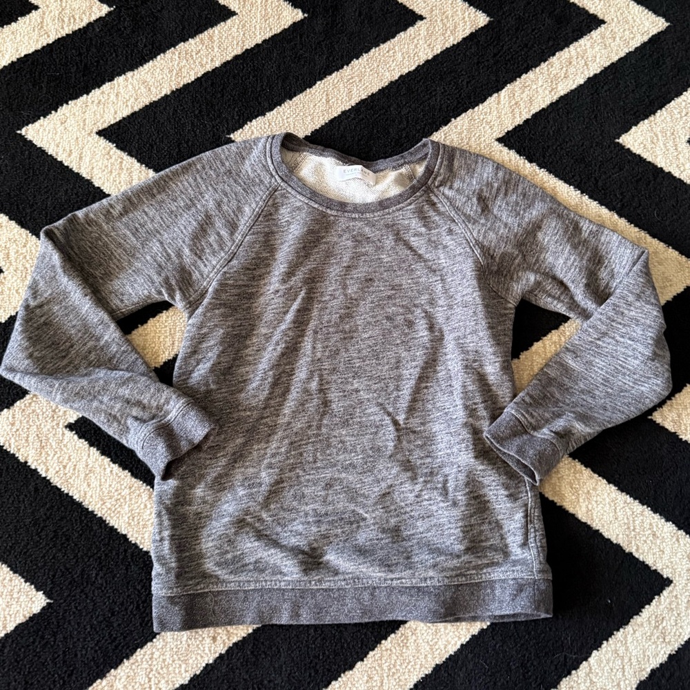 Everlane The Crew Sweatshirt in marled grey cotton S - Picture 2 of 6